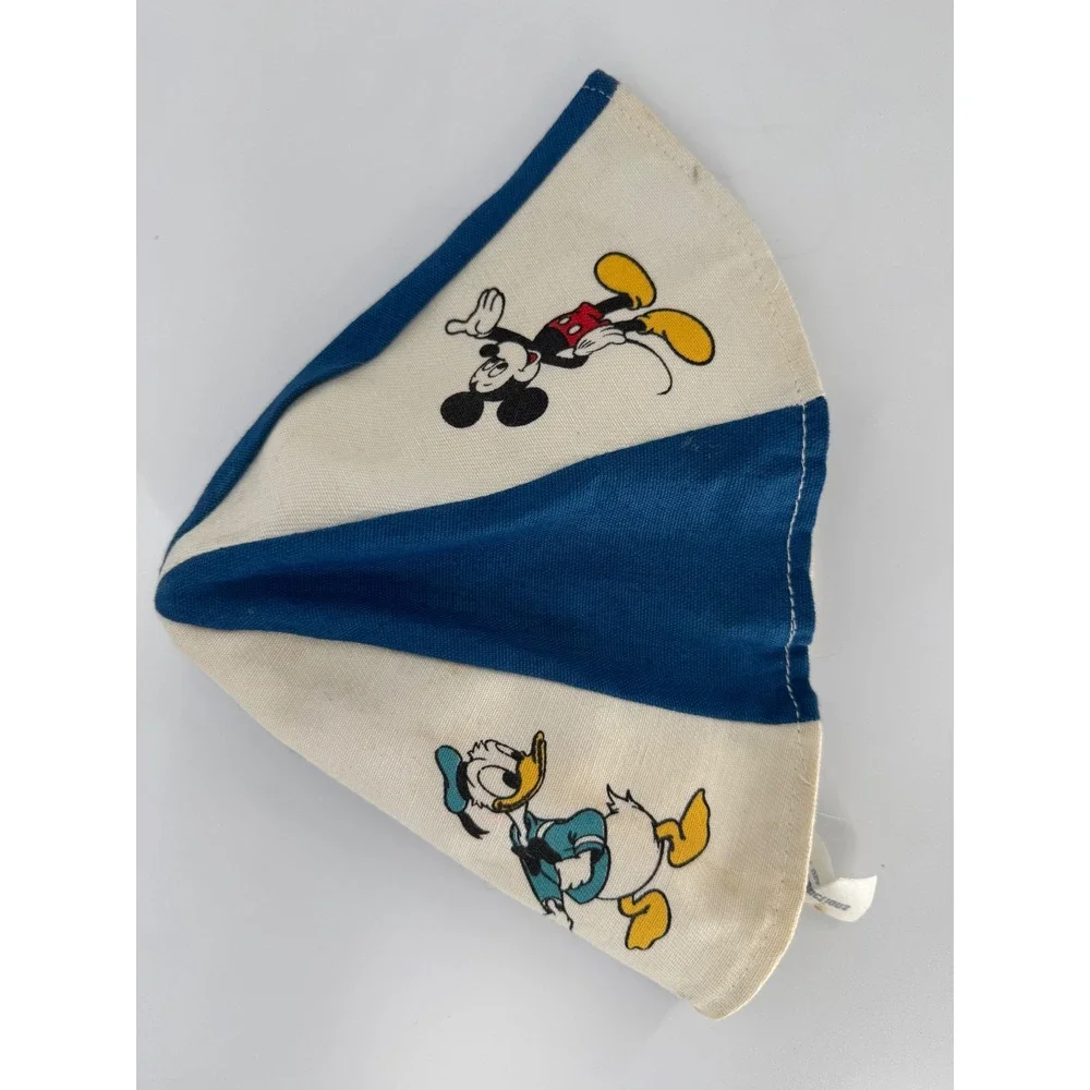 Vintage Disney Productions Mickey Mouse Donald Duck Pluto Striped Beanie Hat USA
